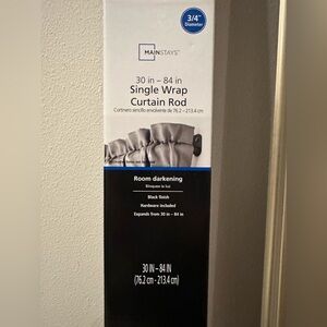 30”-84” Mainstays 3/4” Diameter Single Wrap Curtain Rod